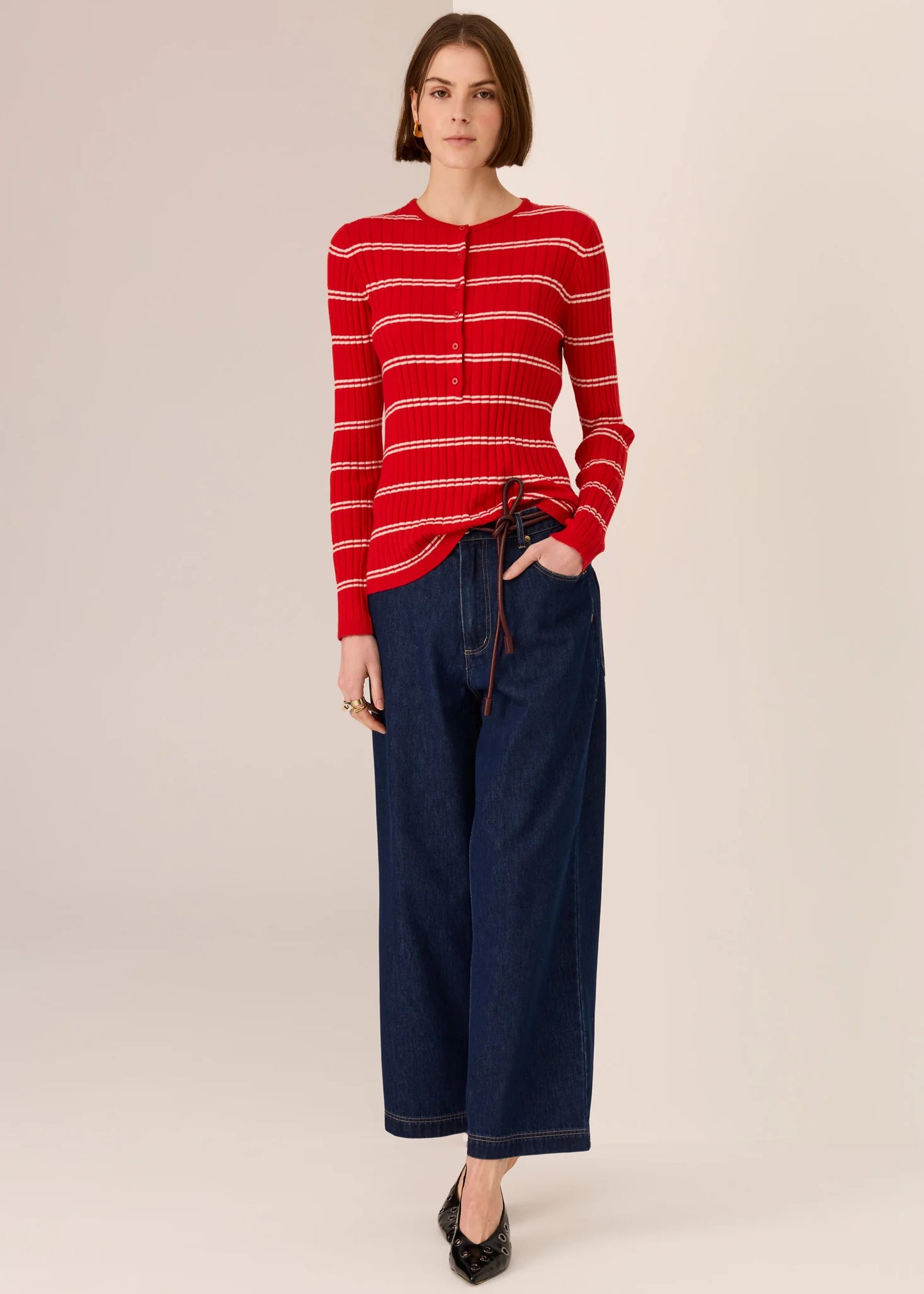 POL Tate Henley Knit Top