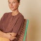 Indi and Cold Rice Stitch Knit Top in Chocolate