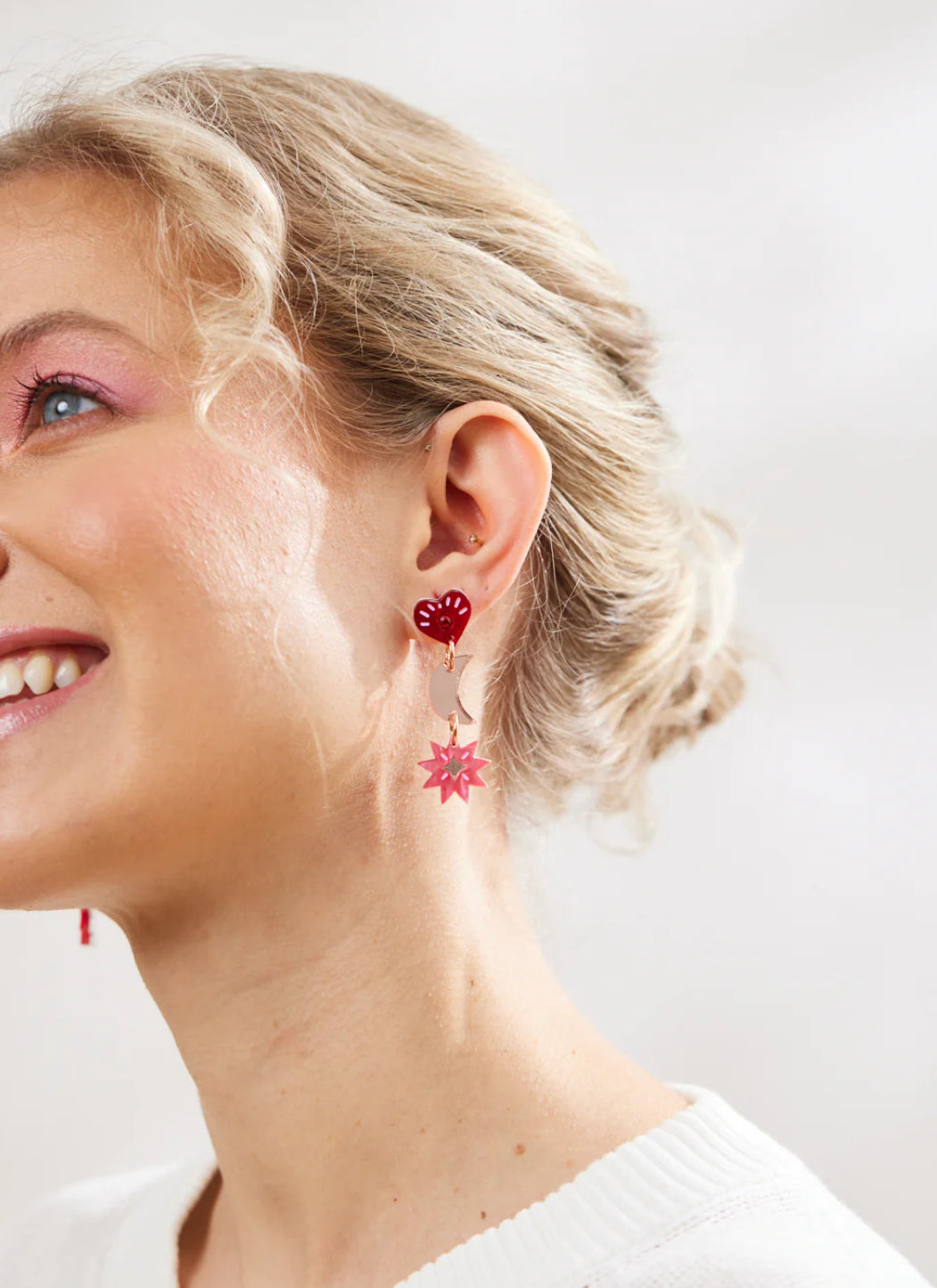 MIA EARRING Red/Pink