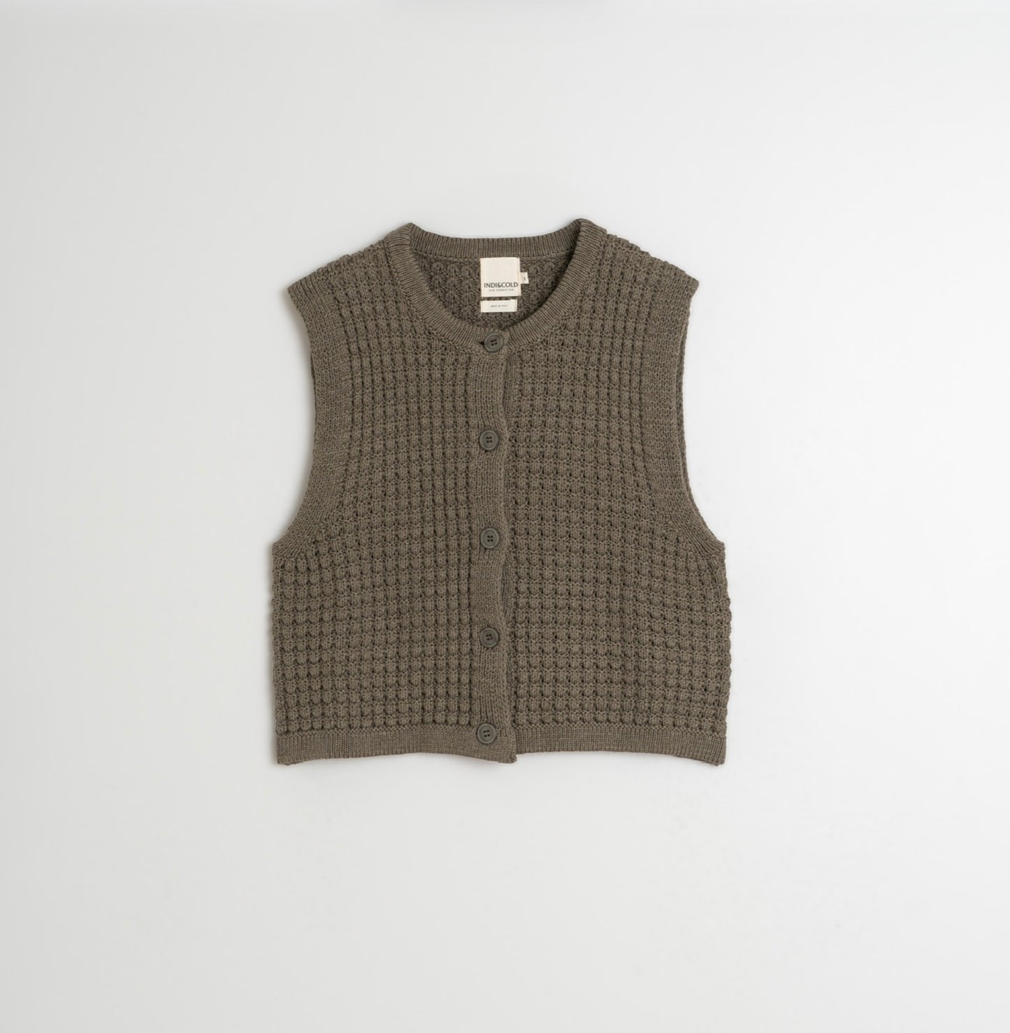 Indi and Cold Basket Weave Vest in Topo
