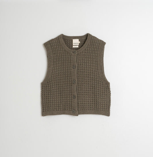 Indi and Cold Basket Weave Vest in Topo
