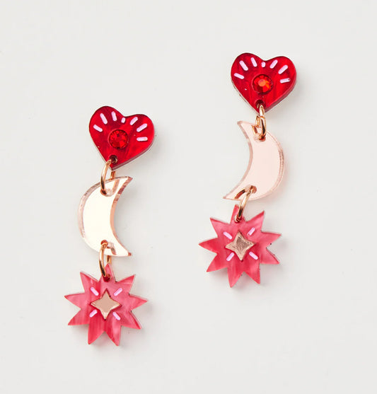 MIA EARRING Red/Pink