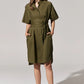 POL Toya Shirt Dress in Khaki