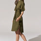 POL Toya Shirt Dress in Khaki