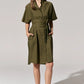 POL Toya Shirt Dress in Khaki