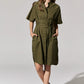 POL Toya Shirt Dress in Khaki