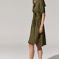 POL Toya Shirt Dress in Khaki