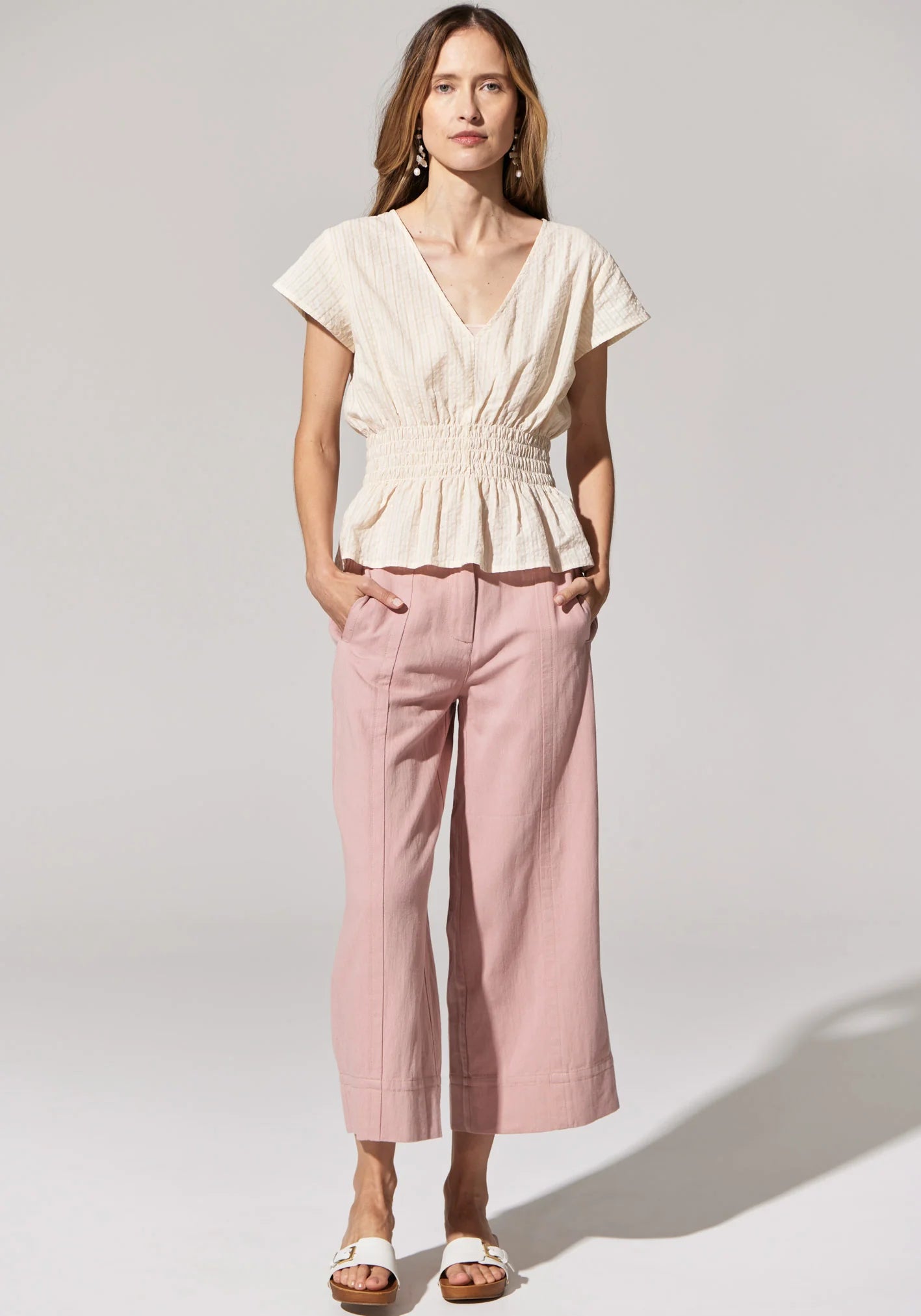 POL Miley Crop Pant in Rose