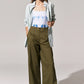 POL Toya Wide Leg Pant in Khaki