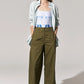 POL Toya Wide Leg Pant in Khaki