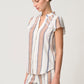 OnceWas Amoya Linen Viscose Top in Cayman Stripe