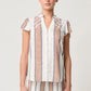 OnceWas Amoya Linen Viscose Top in Cayman Stripe