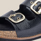 Yokono Oca Platform Sandal in Black Leather