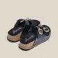 Yokono Oca Platform Sandal in Black Leather