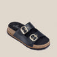 Yokono Oca Platform Sandal in Black Leather