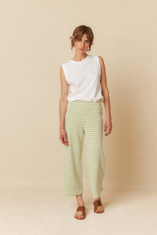 Indi and Cold James Pants in Pistachio Check