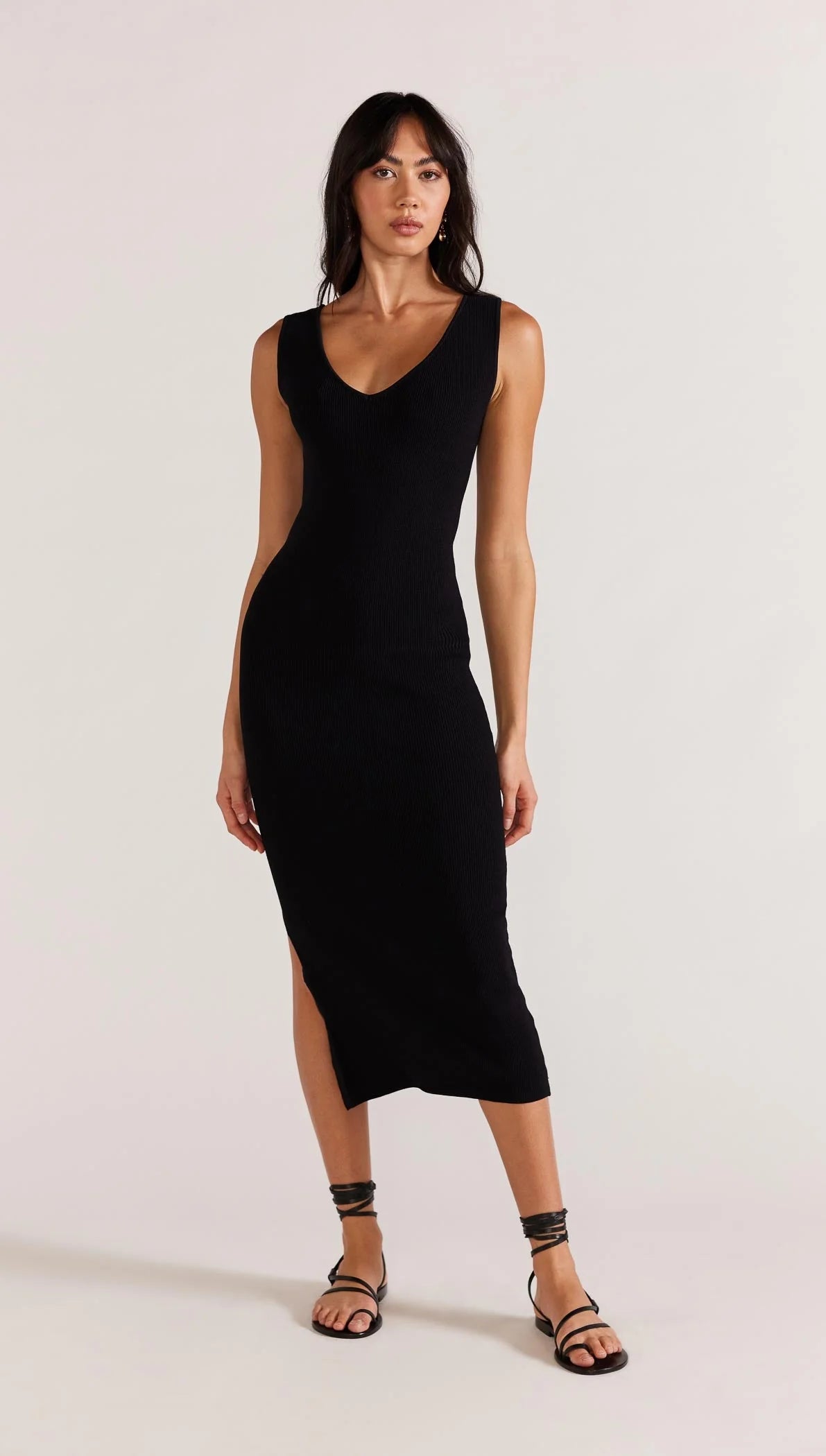Lexi Reversible Midi Dress in Black