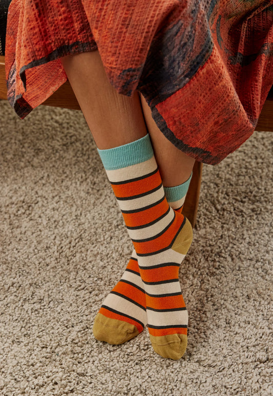 Nancybird Socks in Afternoon Stripe