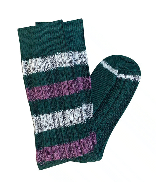 Tightology Chunky Cable Socks in Green