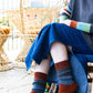 Tightology Chunky Rib Merino Wool Socks in Rust Stripe