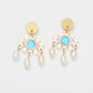 Martha Jean Eye and Peal Earrings in Gold