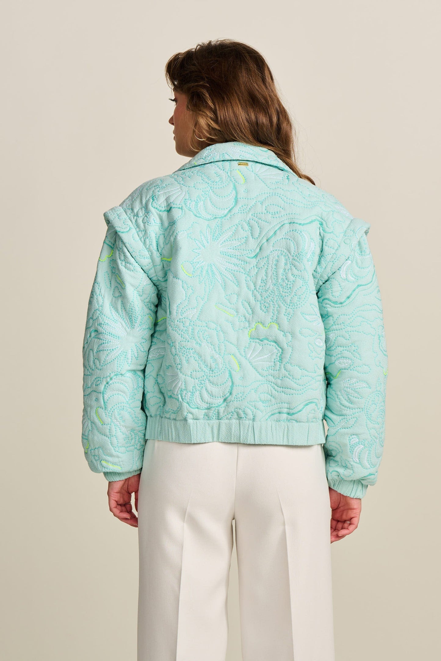 POM Amsterdam Quilted Jacket in Aqua