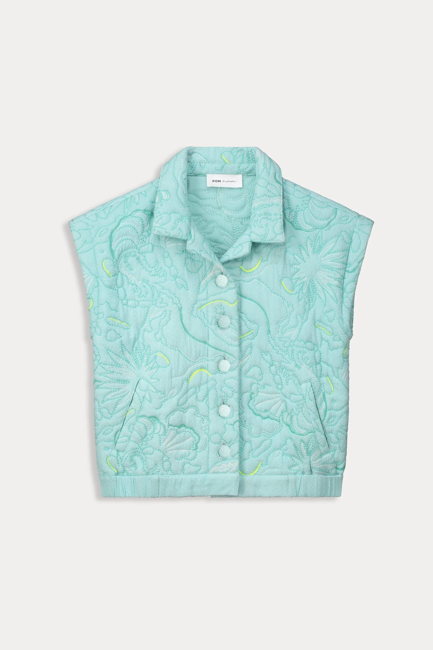 POM Amsterdam Quilted Jacket in Aqua