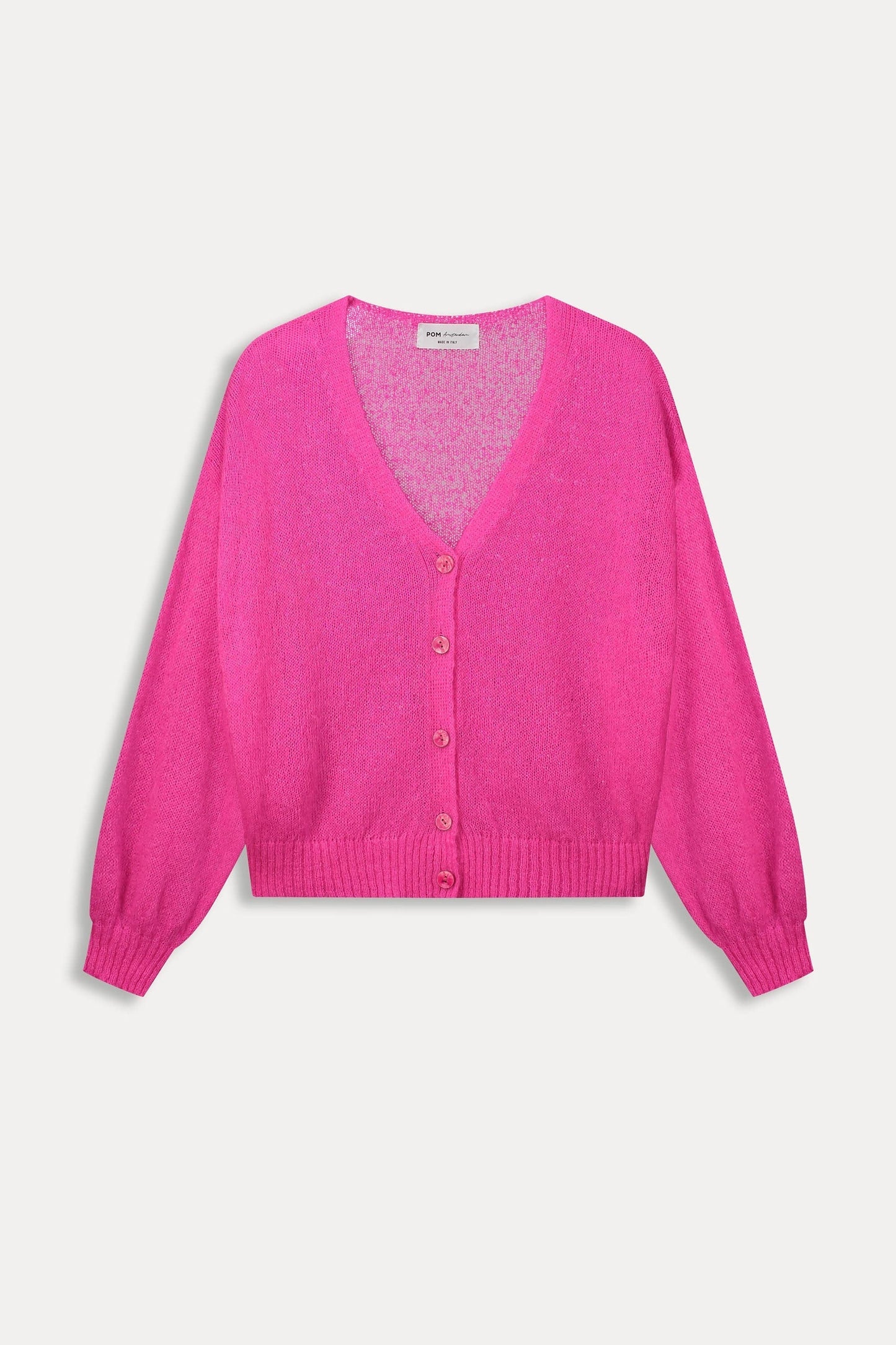 POM Amsterdam Cardigan in Neon Pink