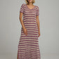 Lilya Vacance Crochet Maxi Dress in Lavender Ivory