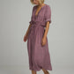 Lilya Ginger Shirt Dress in Lilac Stripe