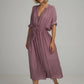 Lilya Ginger Shirt Dress in Lilac Stripe