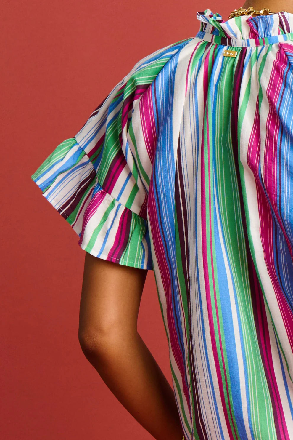 POM Amsterdam White Top in Striped Sicily