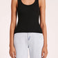 Nude Lucy Organic Rib Singlet in Black