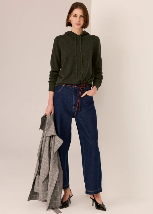 POL Quinn Knit Hoodie Forest