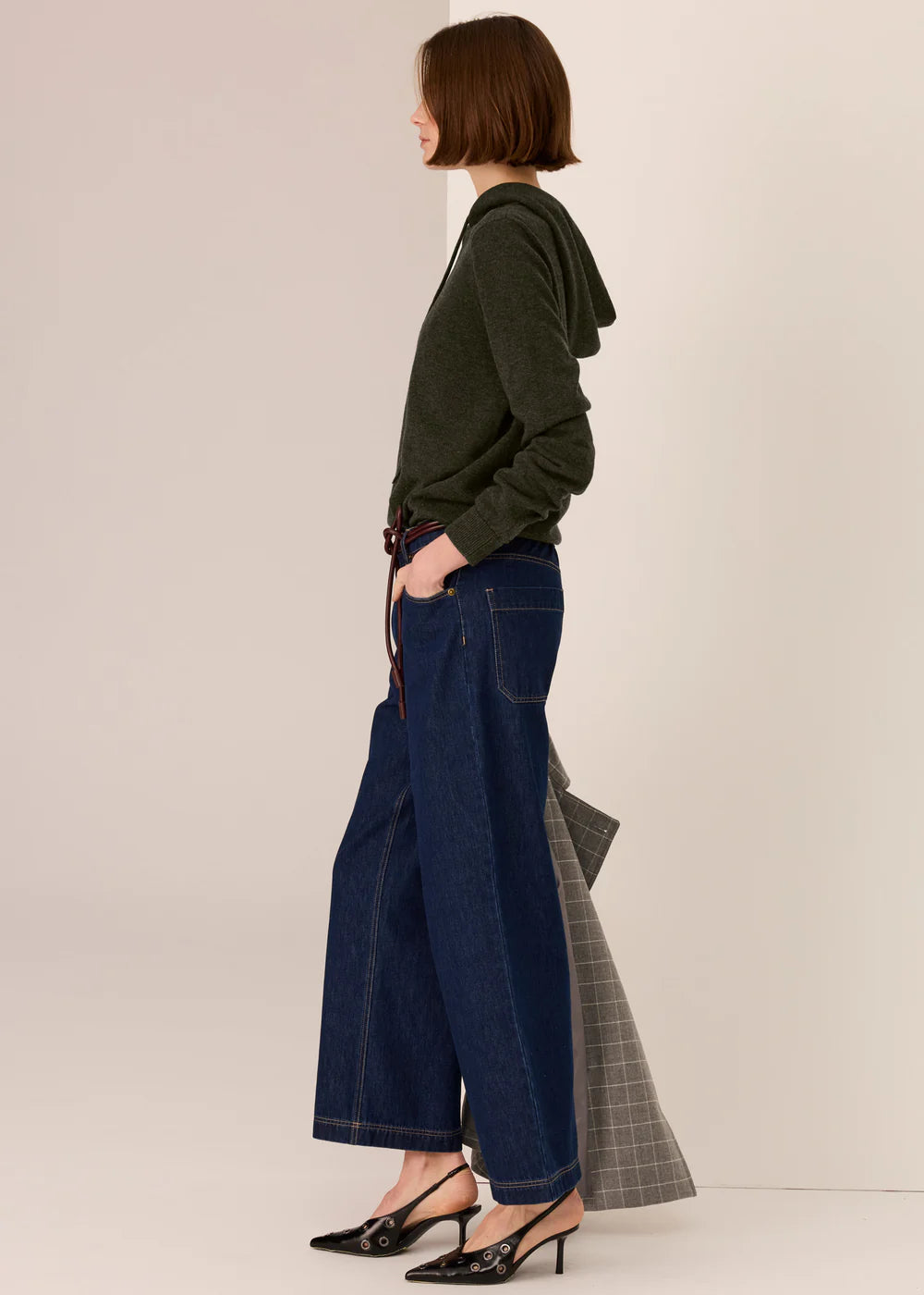 POL Quinn Knit Hoodie Forest
