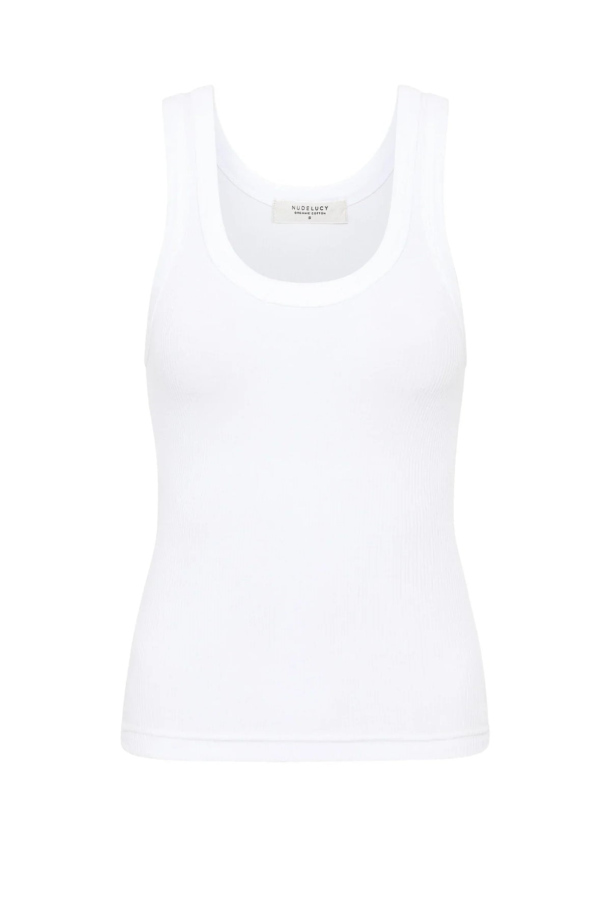 Nude Lucy Organic Rib Singlet in white