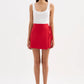 Nude Lucy Lotta Linen Mini Skirt in Vermillion