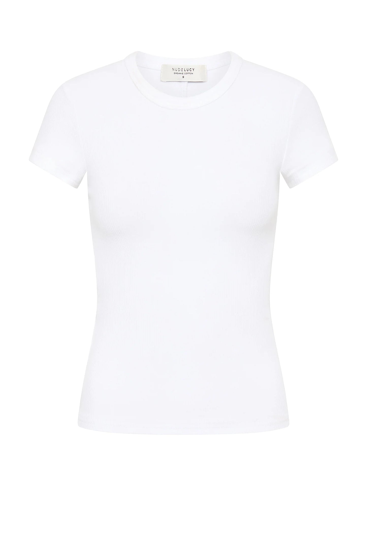 Nude Lucy Organic Rib Shortsleeve Tee in White