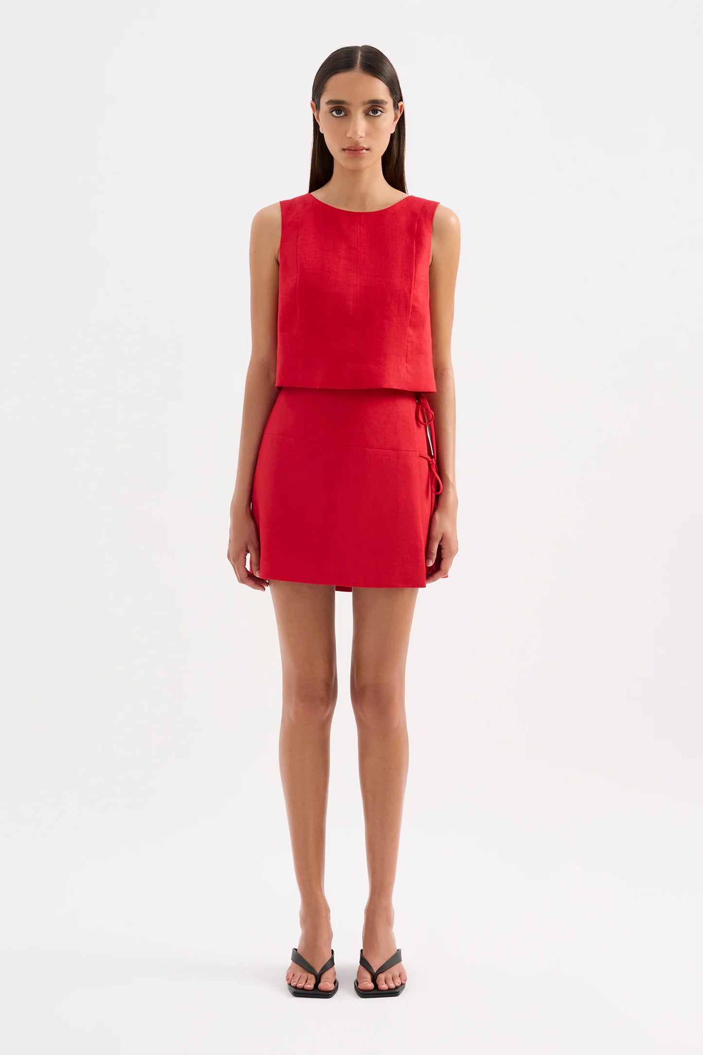 Nude Lucy Marli Linen Top in Vermillion