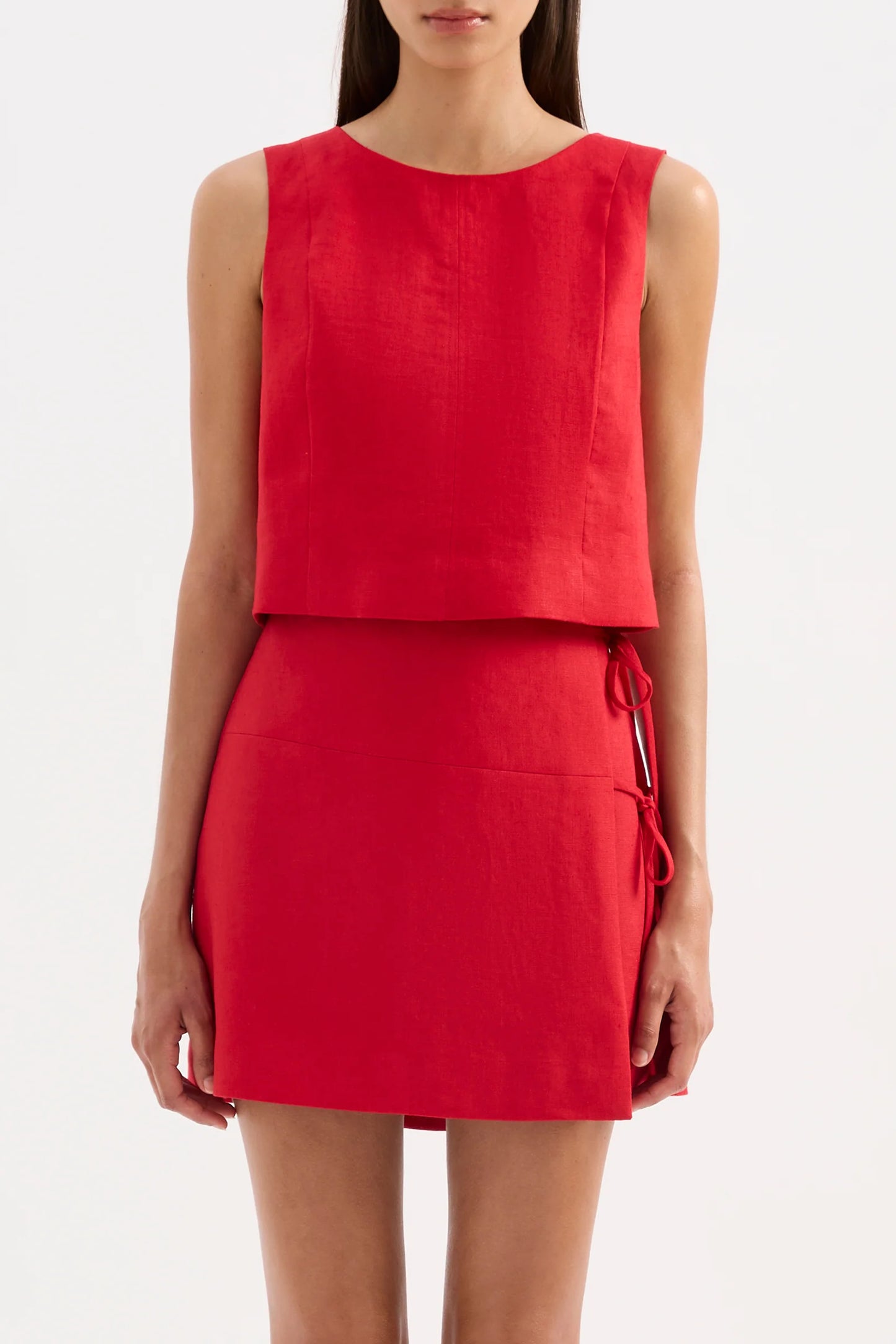 Nude Lucy Marli Linen Top in Vermillion