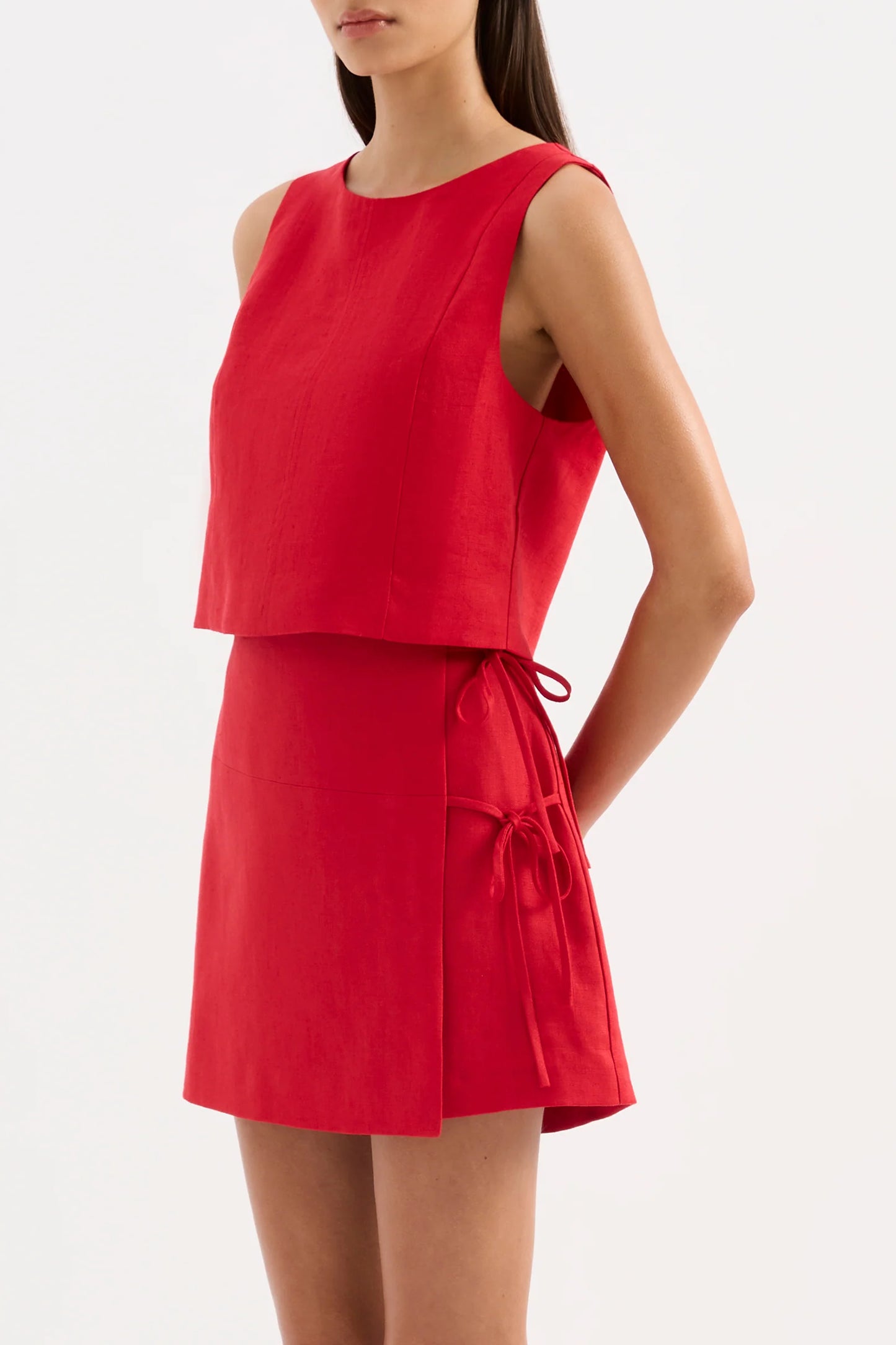 Nude Lucy Marli Linen Top in Vermillion