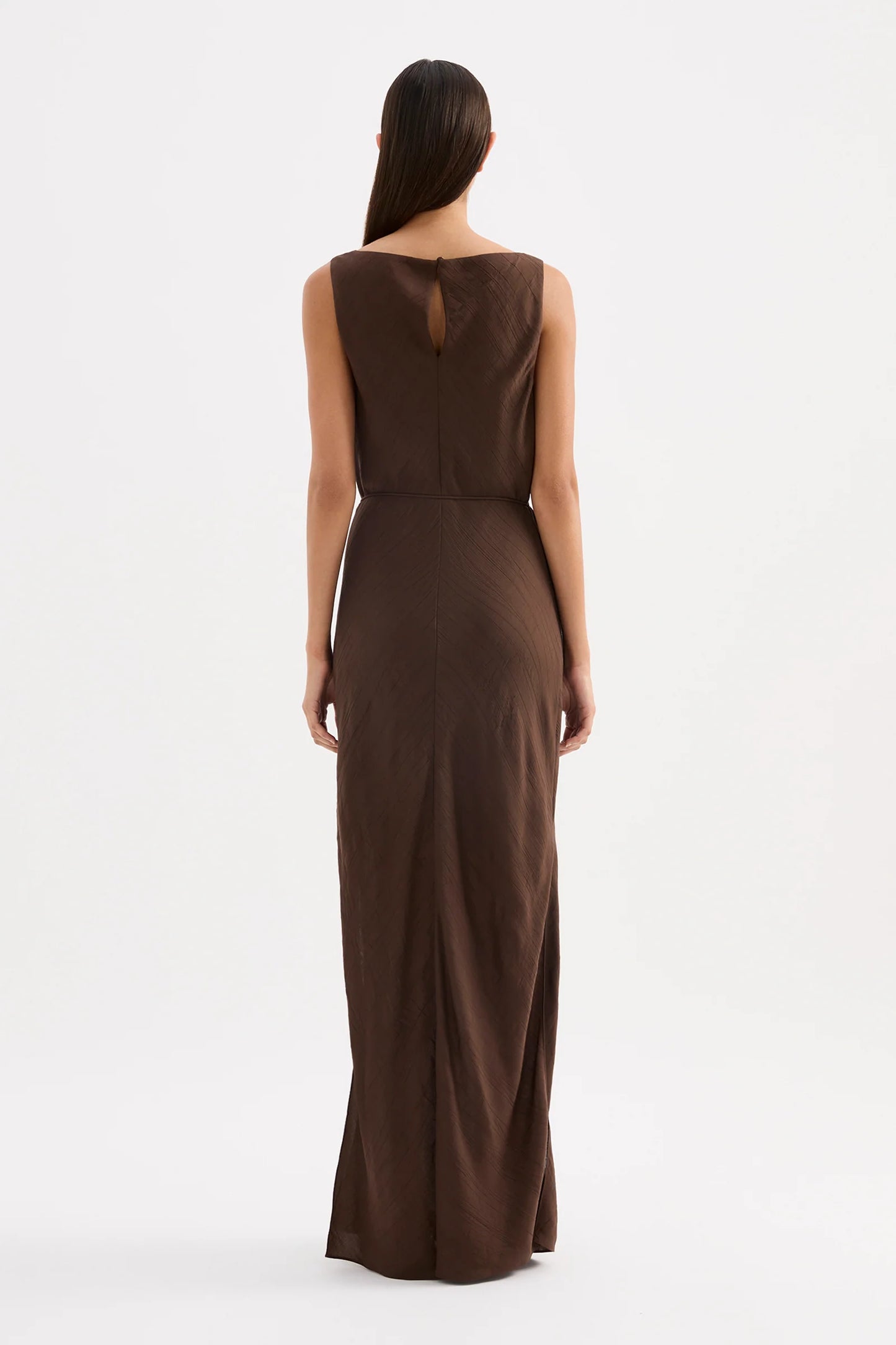 Nude Lucy Serine Maxi Dress in Chocolate