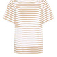 Nude Lucy Organic Stripe Boyfriend Tee in Camel Stripe