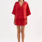Nude Lucy Lounge Linen Shirt in Vermillion