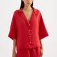Nude Lucy Lounge Linen Shirt in Vermillion