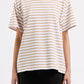 Nude Lucy Organic Stripe Boyfriend Tee in Camel Stripe