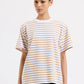 Nude Lucy Organic Stripe Boyfriend Tee in Camel Stripe