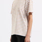 Nude Lucy Organic Stripe Boyfriend Tee in Camel Stripe