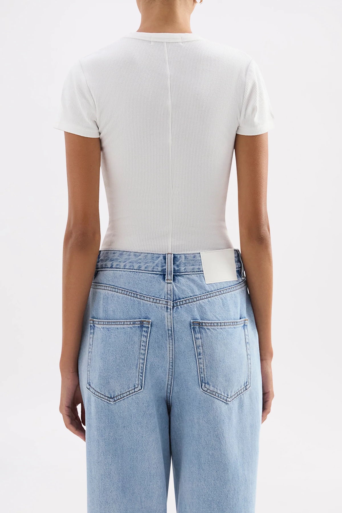 Nude Lucy Organic Rib SS Tee in White