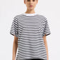 Nude Lucy Organic Stripe Boyfriend Tee in Black Stripe